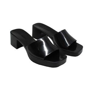 Steve Madden Womens Harlin Square Toe Slip on Heel Sandals
